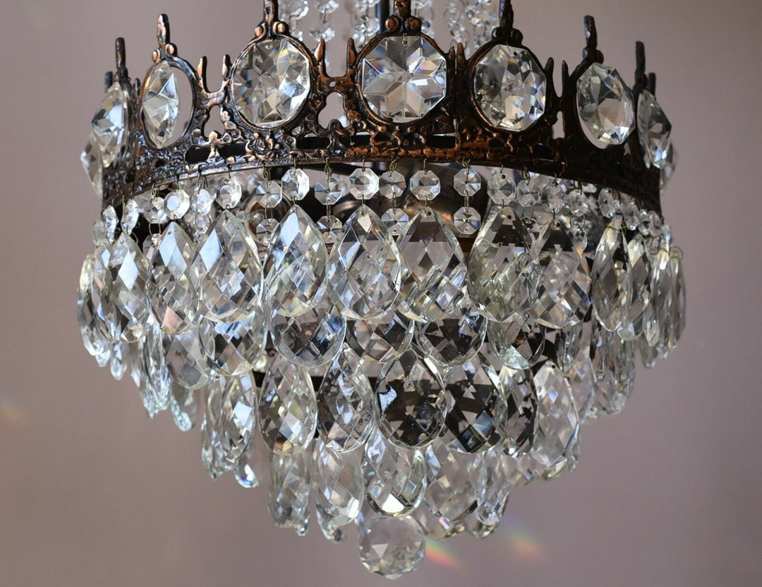 Empire Antique Style Vintage Crystal Chandelier, Ceiling lighting Pendant Lamp