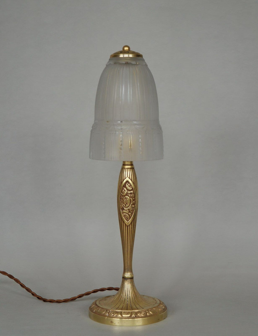 L.リチャード&ミューラー兄弟　希少なアールデコランプ　銅製　1930年