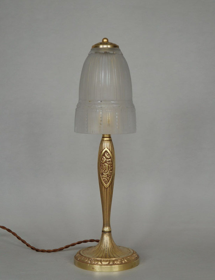 L.リチャード&ミューラー兄弟　希少なアールデコランプ　銅製　1930年