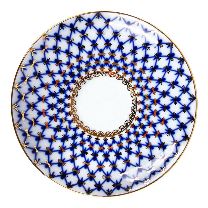 Cobalt Net Porcelain Teacup and Saucer, Imperial Porcelain Russia, 230 ml LFZ