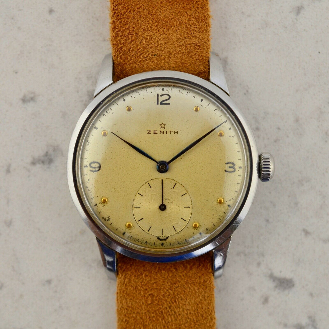 C.1950 Vintage Zenith oversize Calatrava Military watch cal.12-4-P-6 in steel