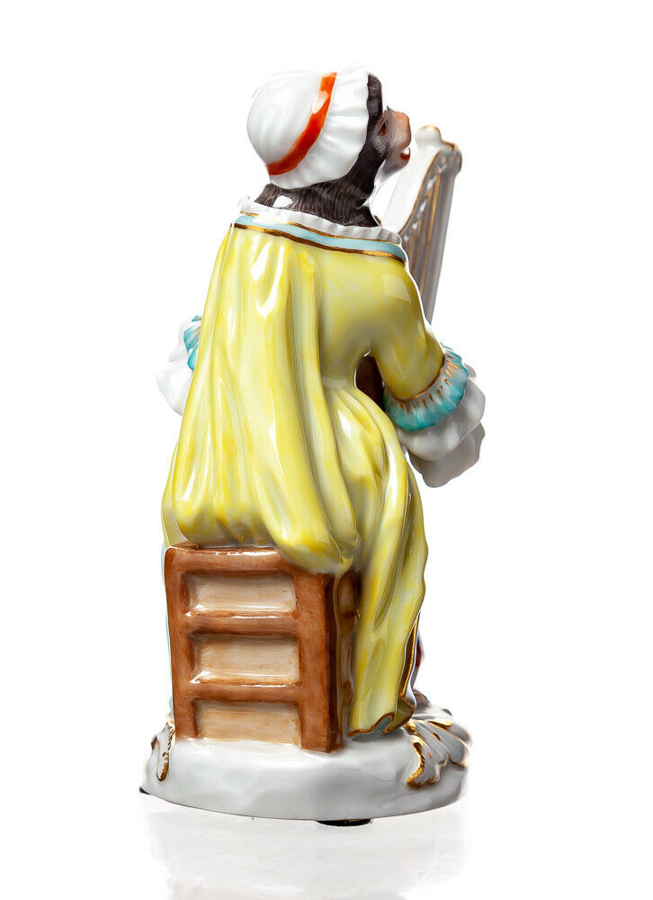 マイセン人形 ハープ弾き J.J.ケンドラー 猿の音楽隊 一級品 60021