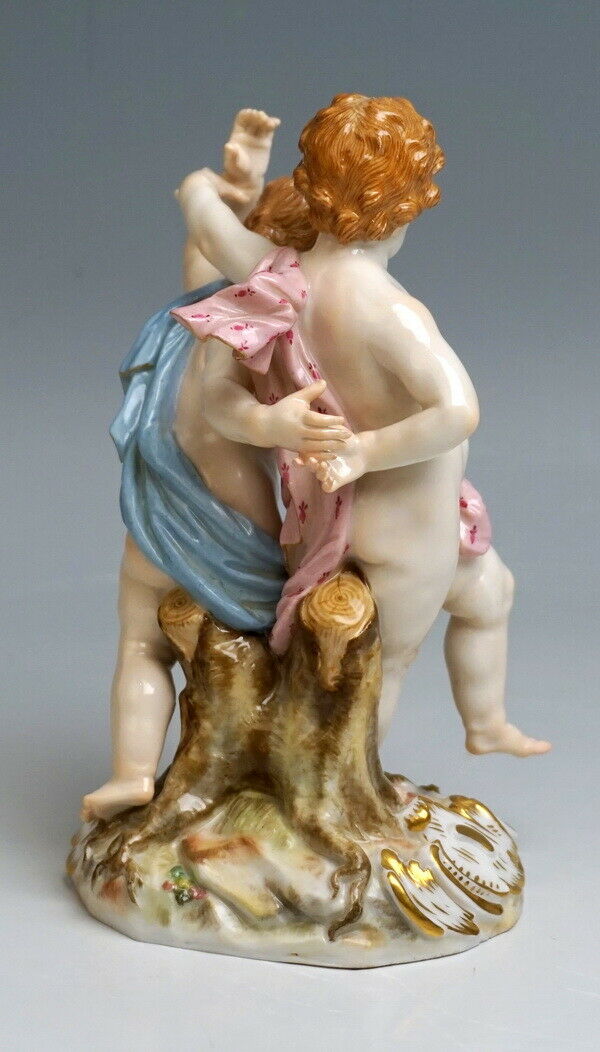 邁森 MEISSEN マイセン FIGUR 2 TANZENDE PUTTEN AMORETTEN 2 CHERUBS MNR: 2516 UM 1860