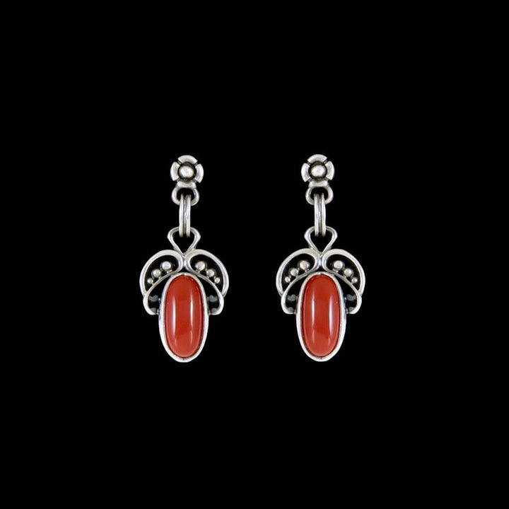 ジョージジェンセン(Georg Jensen)　シルバーイヤリング　カーネリアン　2005