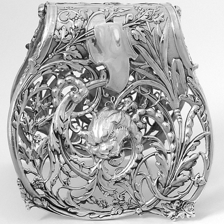 Rare French All Sterling Silver Asparagus or Sandwiches Grip, Dragon