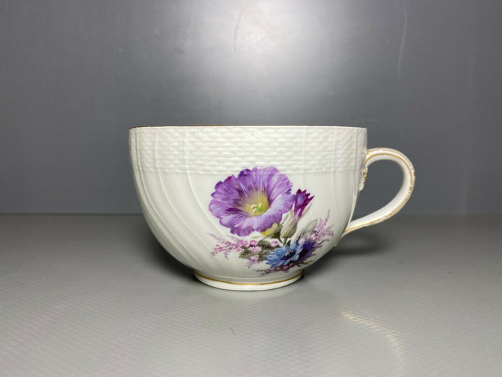 KPM BERLIN TEE GEDECK TASSE UT NEUOSIER WEICHMALEREI BLUMEN DEKOR 50 1.WAHL 1914