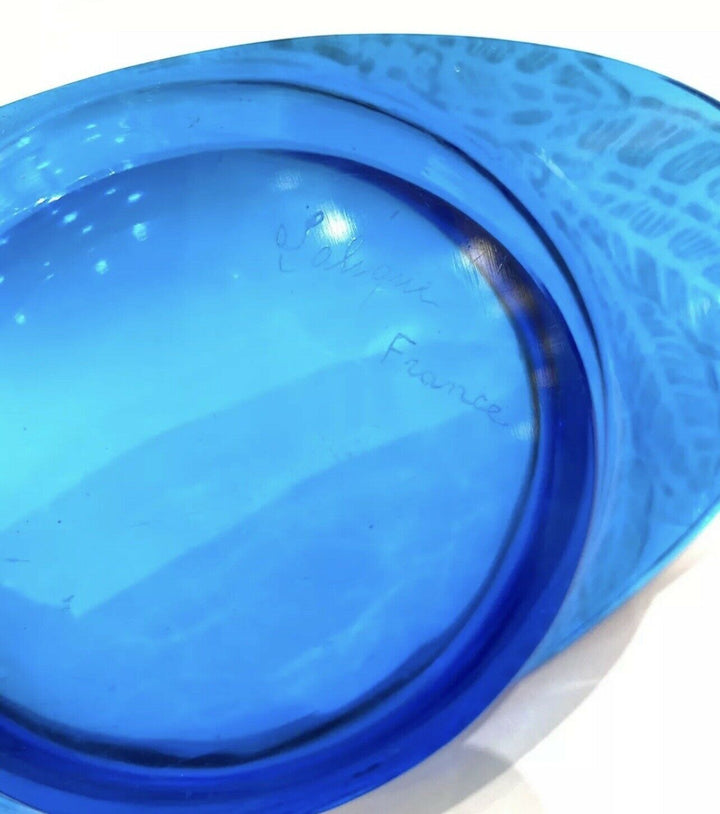 Cendrier Feuilles Bleu Électrique R.Lalique Astray Rene Lalique Blue Electric