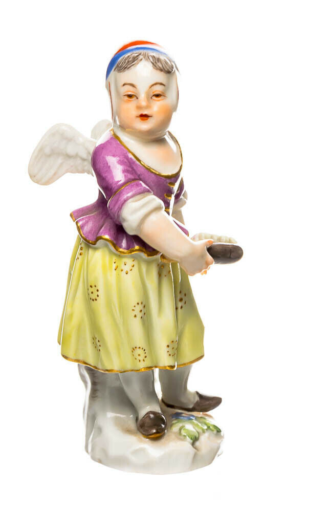 マイセン人形　少女に変装した小さなキューピッド　1990年以降