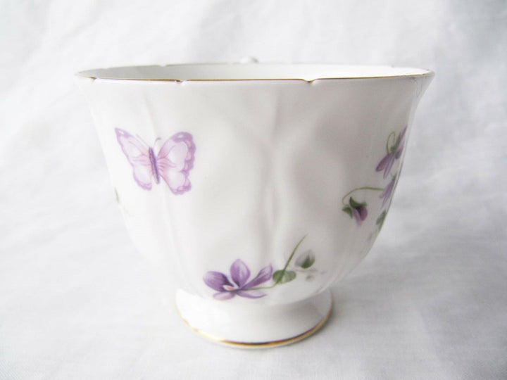 Aynsley Embossed Cup Saucer - Violets Butterfly Pattern