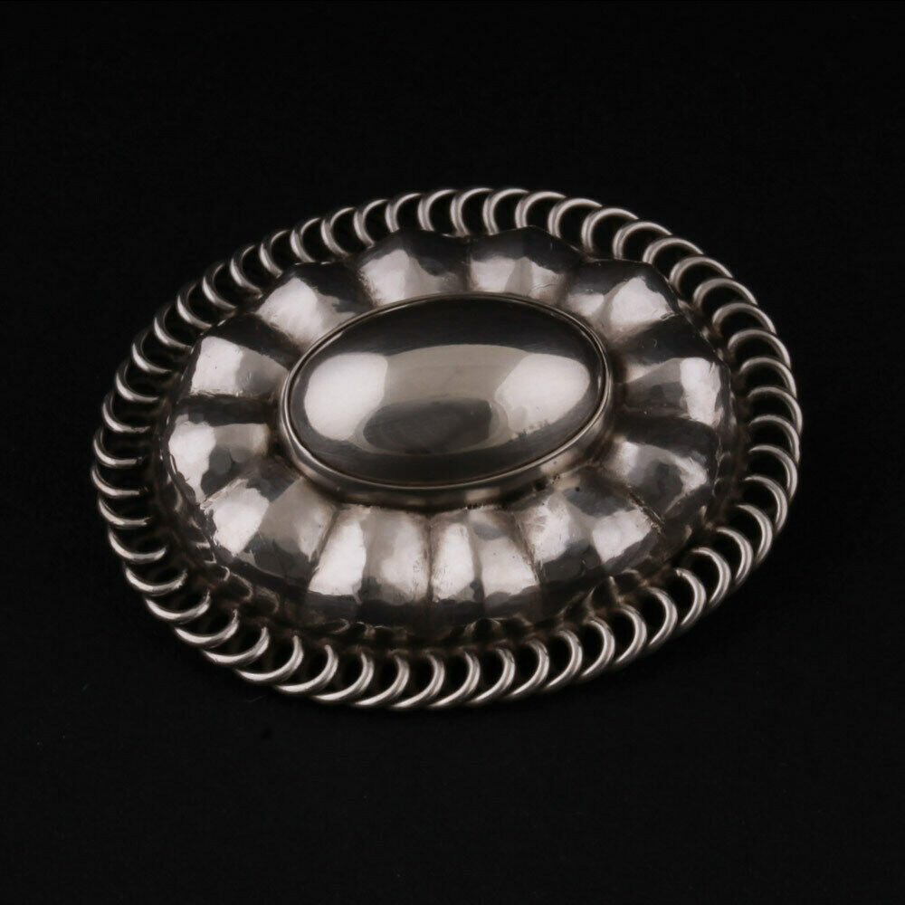 Georg Jensen Sterling Brooch # 155. Silverstone. Design: GJ himself. VERY RARE.