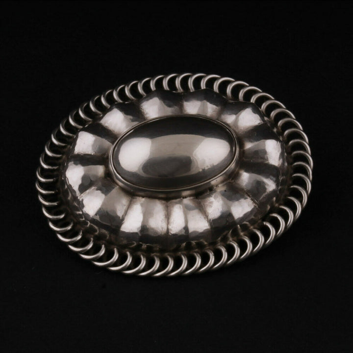Georg Jensen Sterling Brooch # 155. Silverstone. Design: GJ himself. VERY RARE.
