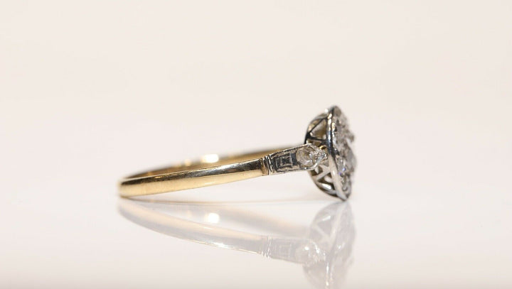 アンティーク オリジナル ヴィクトリアン 18K ナチュラルローズカットダイヤモンドのリング