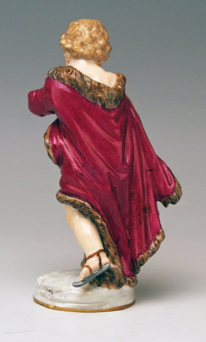 MEISSEN マイセン FIGUR PUTTO ALLEGORIE DES WINTERS CHERUB WINTER MNR:A71 UM 1860