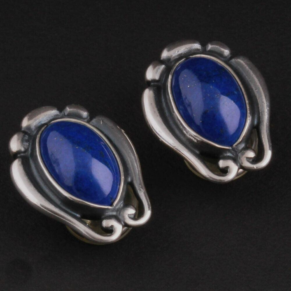 ジョージジェンセン(Georg Jensen)　シルバーイヤークリップ　ラピスラズリ　2009年