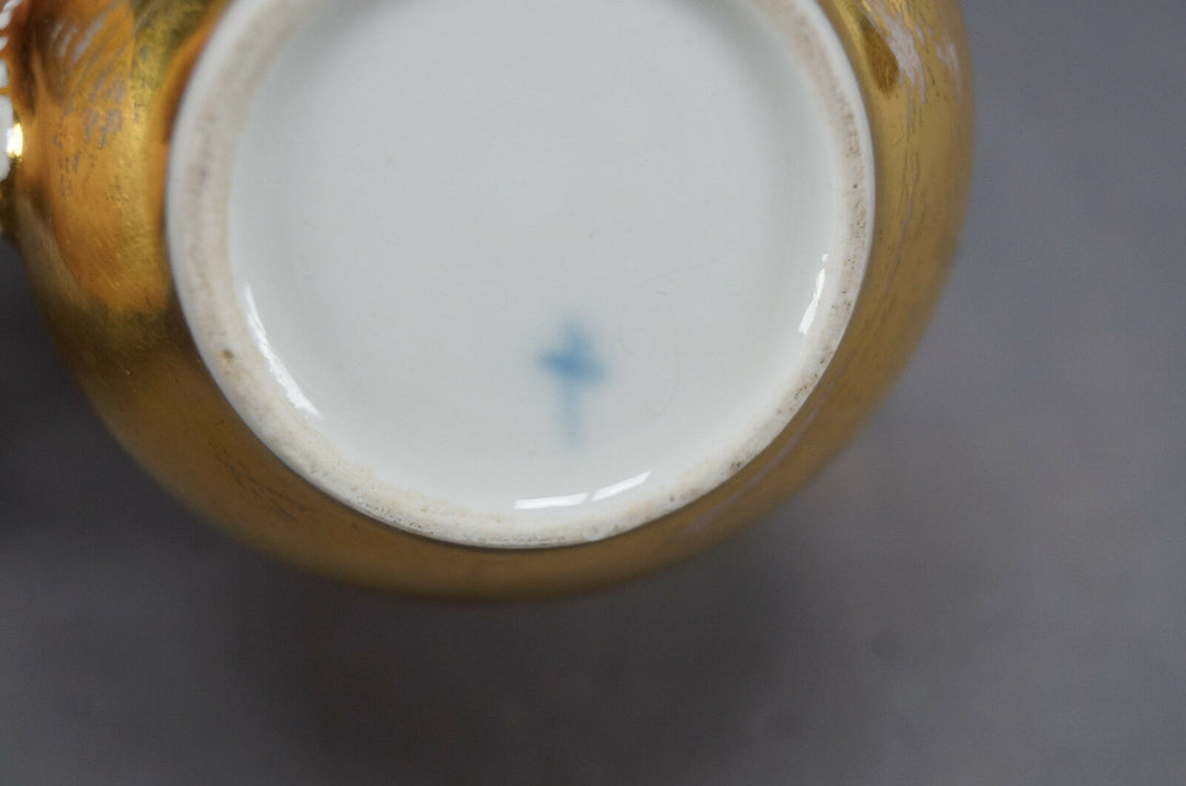KPM Berlin Hand Painted Blue & Gold Floral Scrollwork Empire Form Cup C. 1820-40
