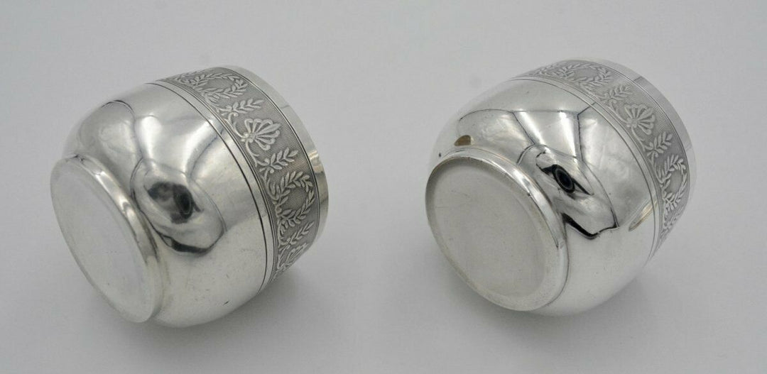 ピュイフォルカ、1900年代アンティークのオリジナル950銀ペアカップ&ソーサー、299g