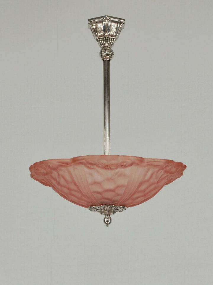 DEGUÉ : FRENCH 1930 ART DECO PENDANT .... chandelier 1925 lamp muller era France