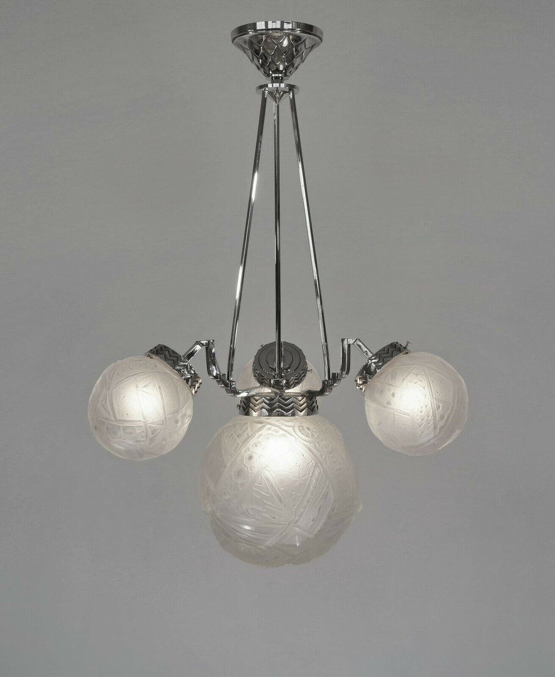 MULLER FRERES: FRENCH 1930 ART DECO CHANDELIER ........... 1925 lamp degue era