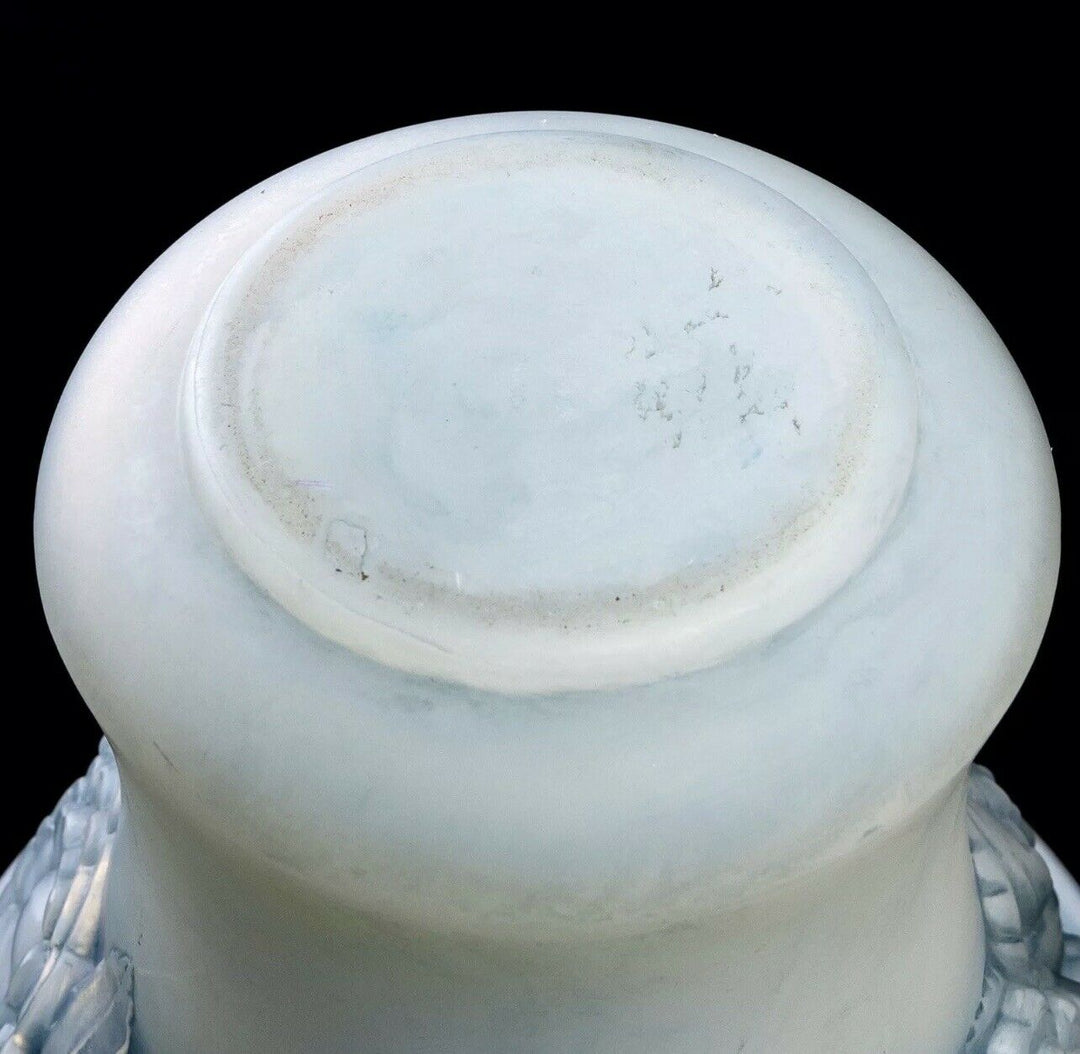 Vase Orleans René Lalique Opalescent Patine Bleu R.Lalique Double Cased Glass