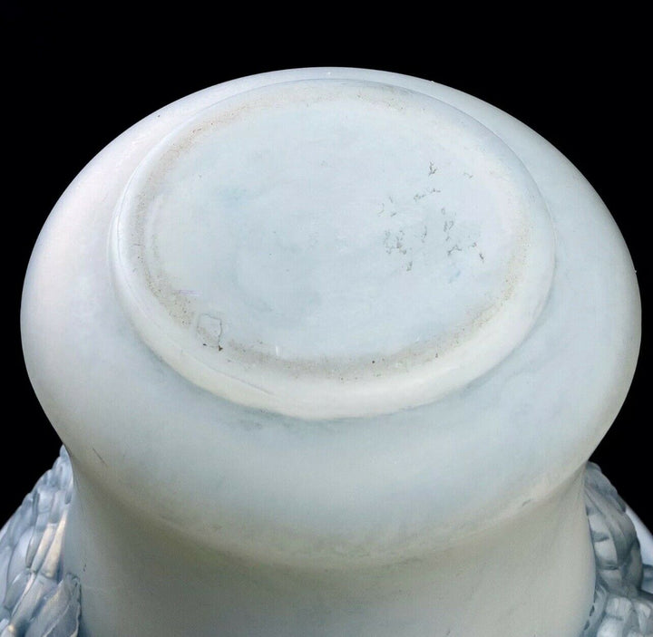 Vase Orleans René Lalique Opalescent Patine Bleu R.Lalique Double Cased Glass