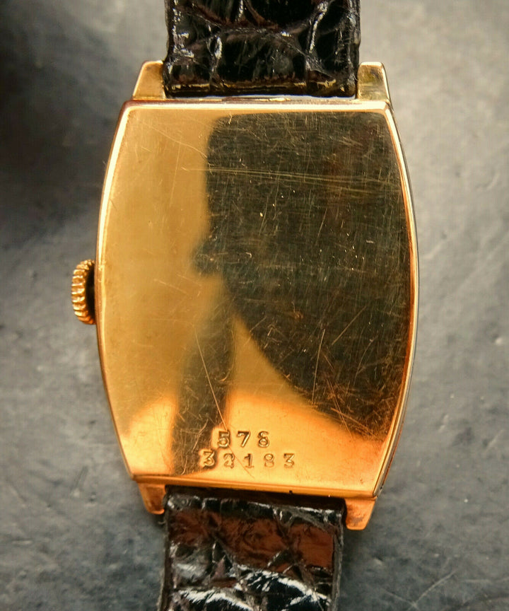 Rolex ♛ Art Deco 578 Rose Gold 9C 375 Tonneau Antique Luxury Men's Watch 1930