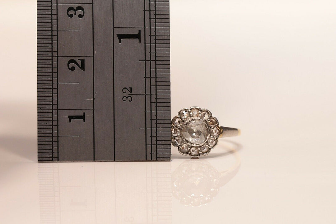 アンティーク オリジナル ヴィクトリアン ナチュラルローズカットダイヤモンド 14K リング