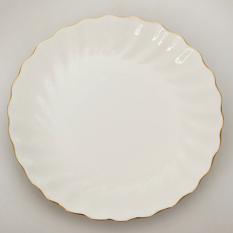 Golden Edge White Bone China Coffee Cup Saucer Imperial Porcelain Lomonosov LFZ