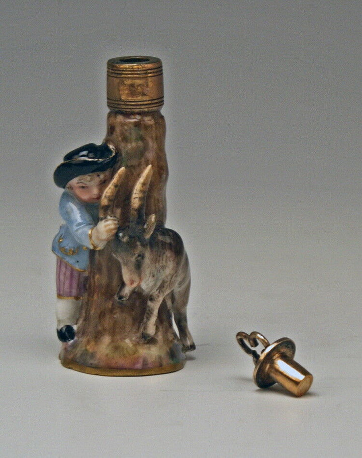 MEISSEN マイセン FIGÜRLICHES FLAKON JUNGE ZIEGENBOCK BOY'S FIGURINE BOTTLE UM 1850