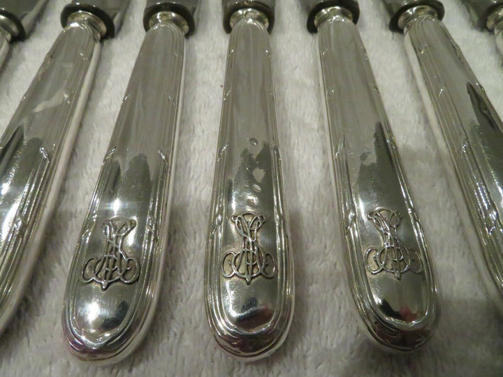 1900 french 950 silver 17 dinner knives Puiforcat Louis XVI st