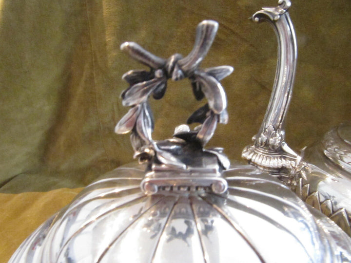 Outstanding french sterling silver tea coffee set Louis XVI st E Puiforcat Nap 3