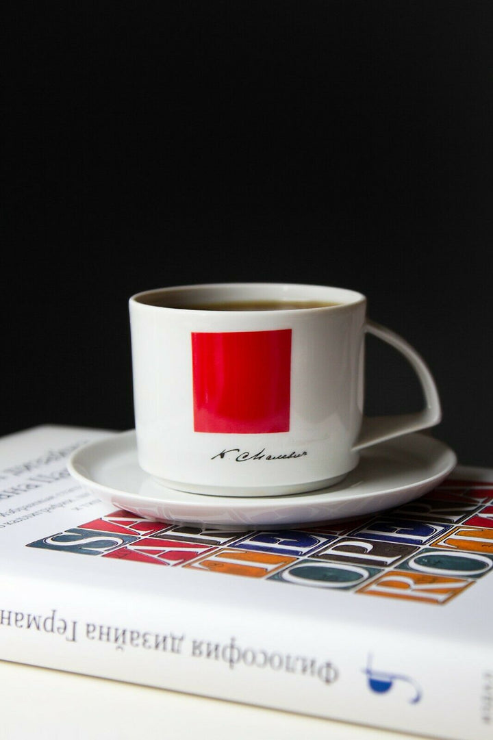 Malevich Red Square Teacup & Saucer by Imperial Porcelain Factory, Lomonosov,LFZ