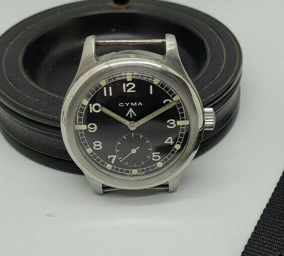 1940年代 WW2 シーマ ミリタリー ダーティ・ダース　ブラックダイヤル メンズ 腕時計 P14392 19392