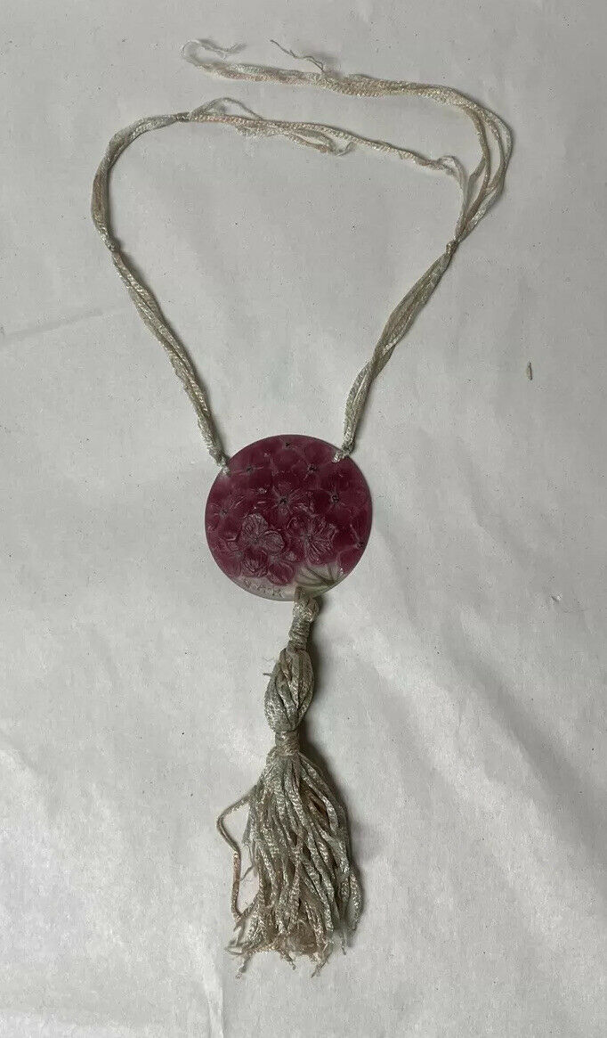 GABRIEL ARGY ROUSSEAU PATE DE VERRE GLASS PENDANT "HYDRANGEAS" ART DECO NOUVEAU