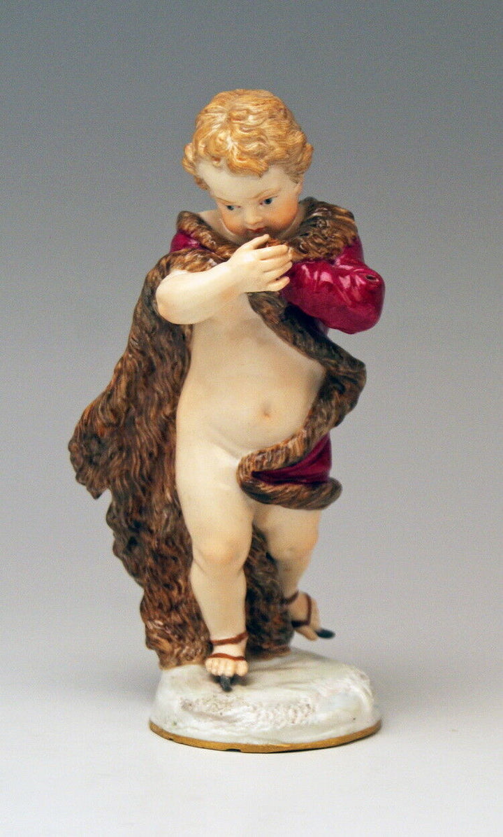 MEISSEN マイセン FIGUR PUTTO ALLEGORIE DES WINTERS CHERUB WINTER MNR:A71 UM 1860