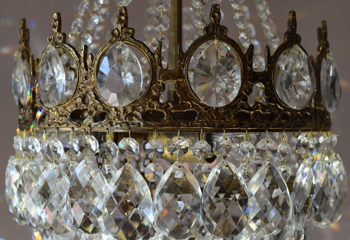 Easter Sale,Vintage Crystal Chandelier, Antique French Style mid century Light