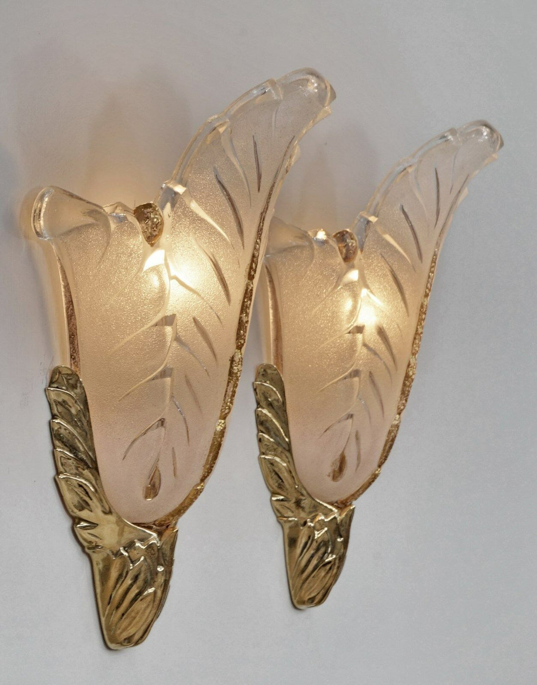 Gauthier EJG EZAN : PAIR OF FRENCH ART DECO WALL SCONCES .. lamp 1930 muller era