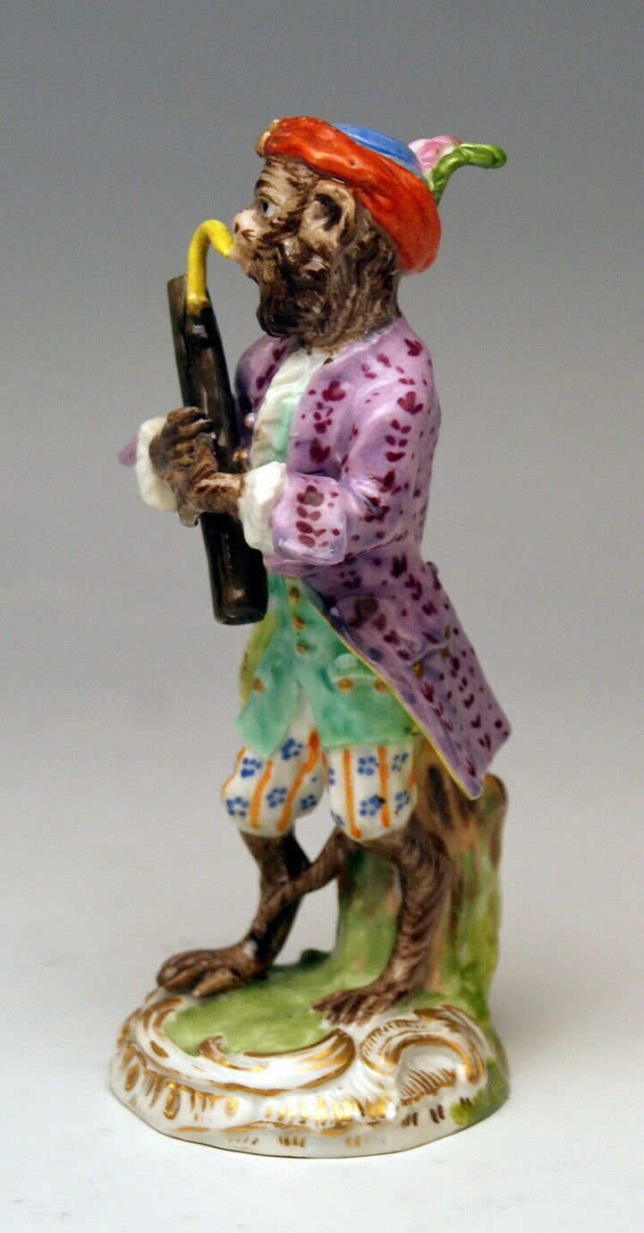 邁森 MEISSEN マイセン FIGUR AFFENKAPELLE FAGOTTIST MONKEY ORCHESTRA NR: 18 UM 1840