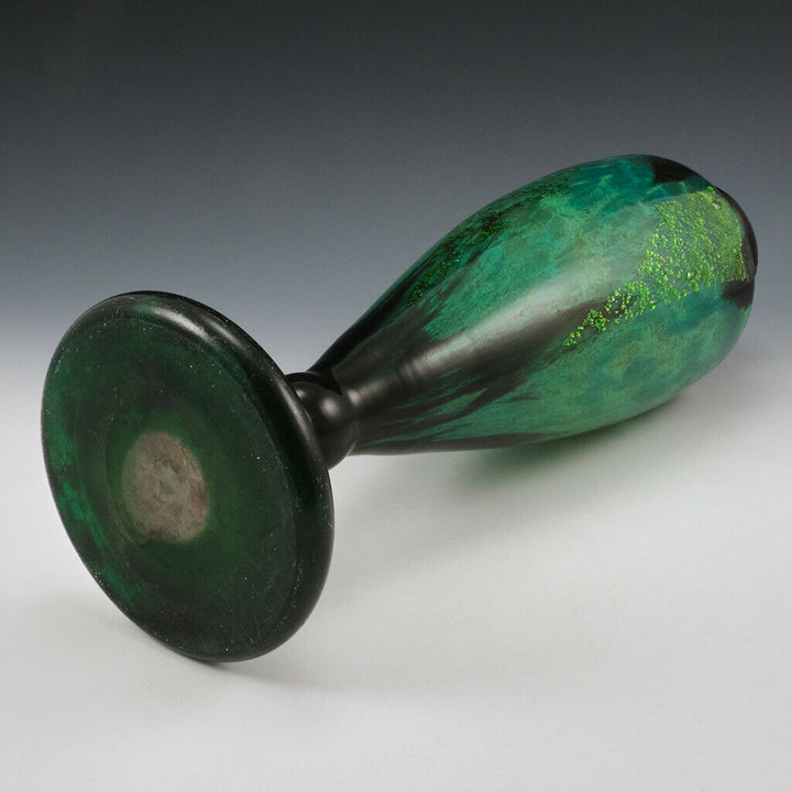 Daum Nancy Glass Vase With Silver Inclusions 1925-30