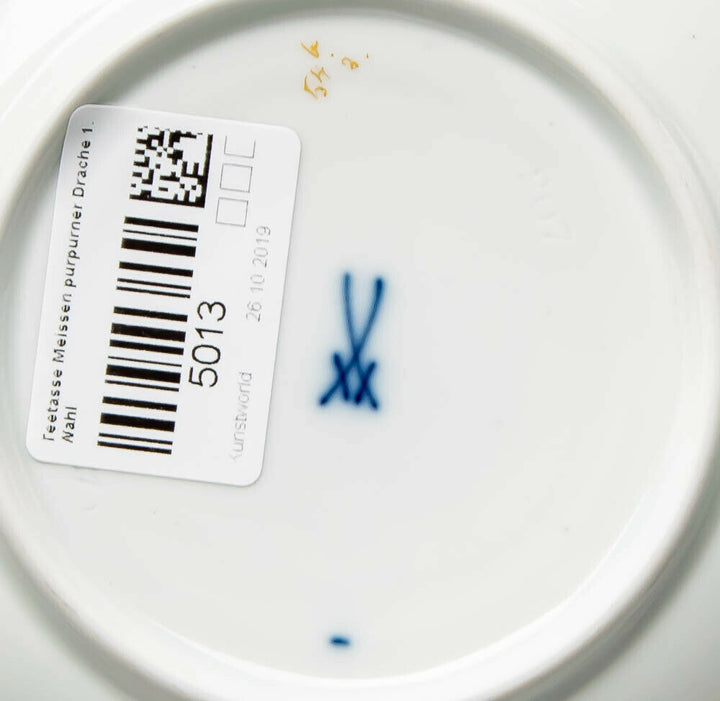 Teegedeck purpurner Drachendekor Meissen Neuer Ausschnitt 1. Wahl nach 1924