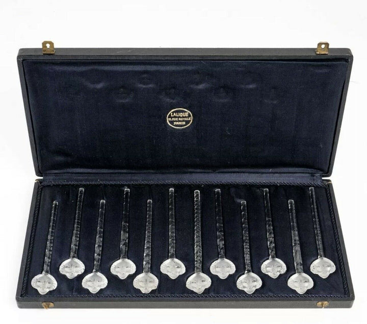 12 Fouets à Champagne Barr + Coffret Verre Rene Lalique R.Lalique Swizzle Sticks