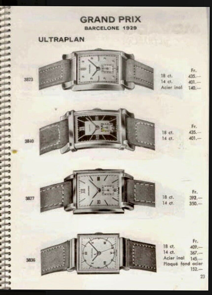 1935年　モバードヴィンテージ　ウルトラプラン Bigelow Kennard & Co(ビゲロウケナード社)腕時計(参考番号：43829) 14金イエローゴールド製