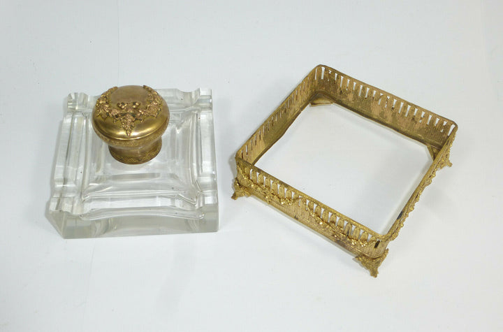 Inkwell Um 1860-1880 France Baccarat Crystal Glass