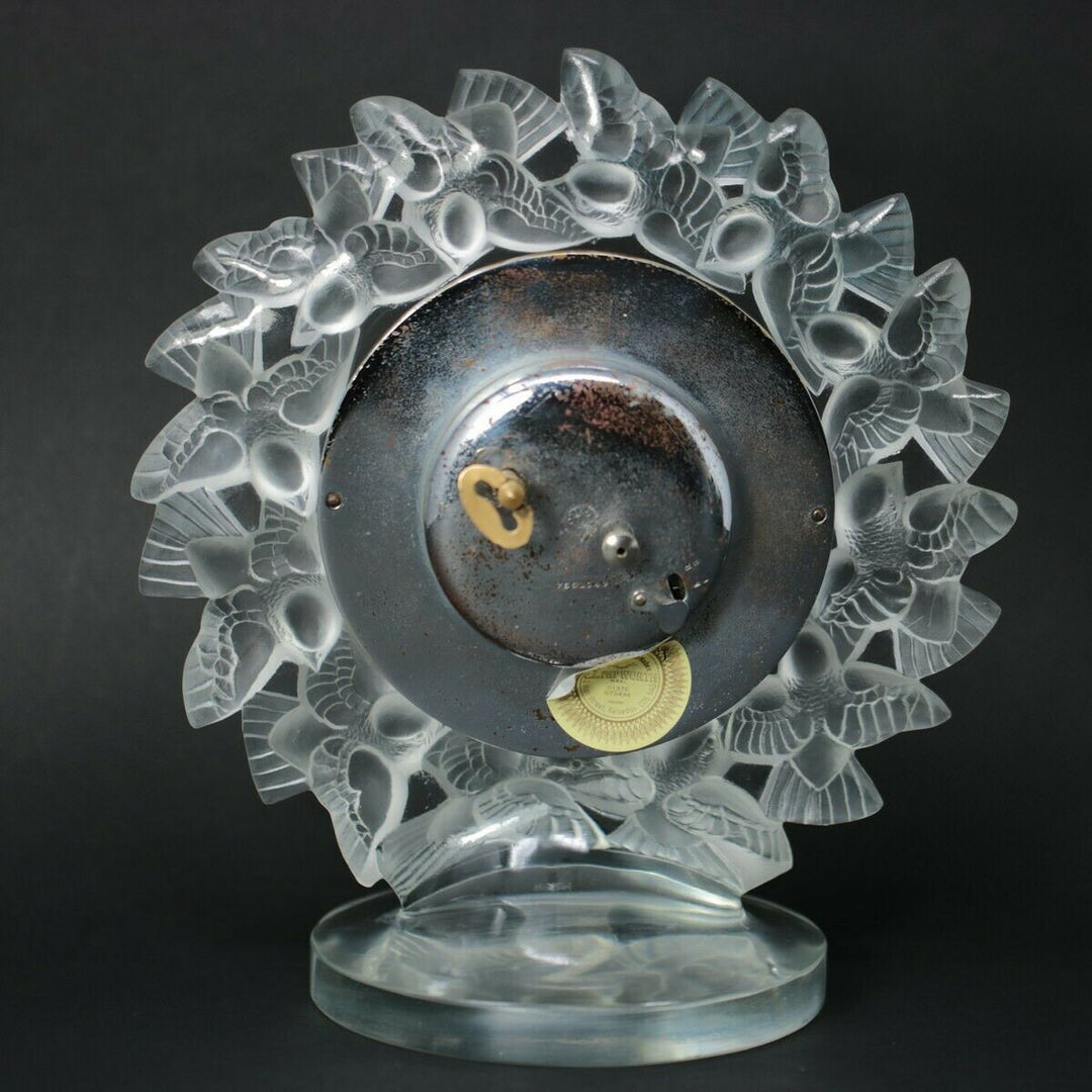 Rene Lalique Frosted Glass Roitelets Clock