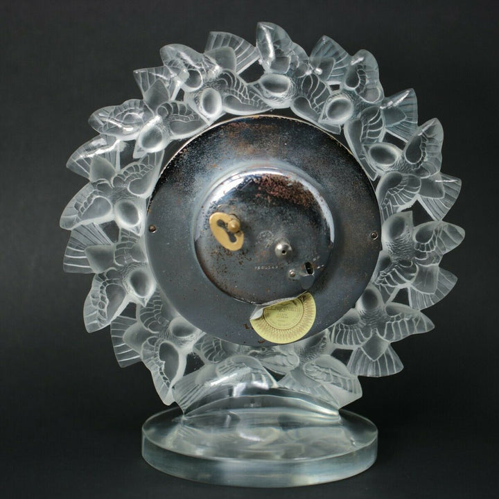Rene Lalique Frosted Glass Roitelets Clock