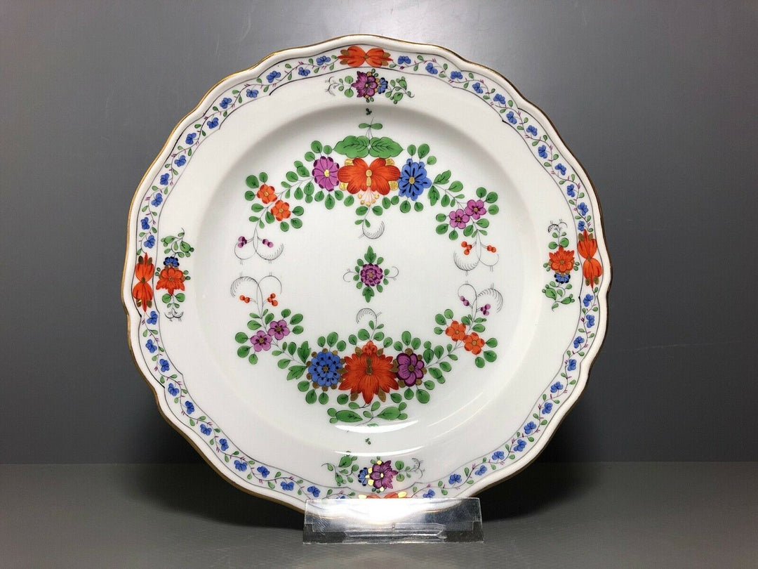 MEISSEN TASSE UND DESSERTTELLER INDISCHE MALEREI BUNT BLUMEN KAKIEMON GOLD