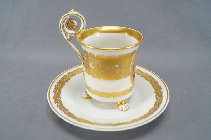 KPM Berlin Hand Painted WWI Wilhelm II Portrait & Gold Leaf Empire Form Cup