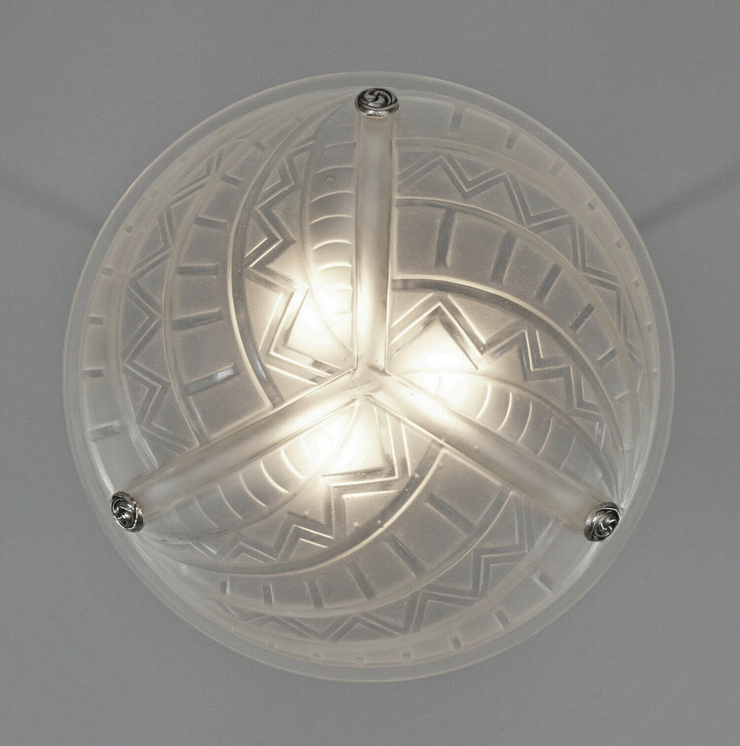 NOVERDY : FRENCH 1930 ART DECO PENDANT CHANDELIER ... suspension lamp muller era