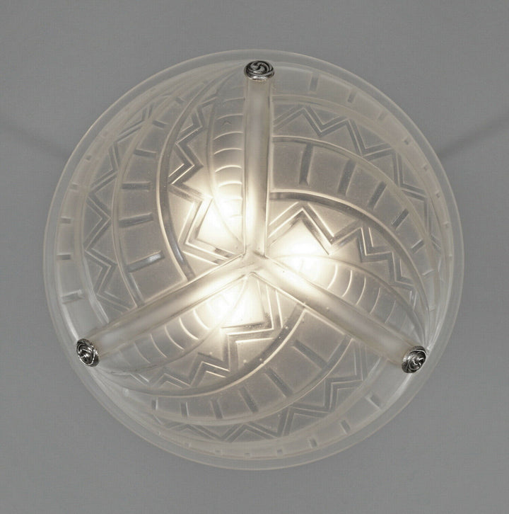 NOVERDY : FRENCH 1930 ART DECO PENDANT CHANDELIER ... suspension lamp muller era