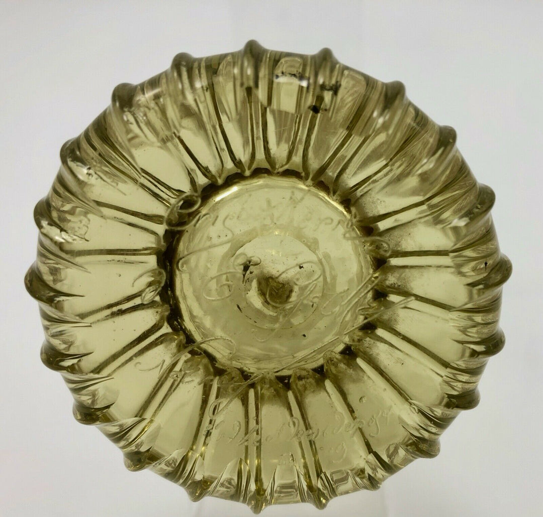 VERRE A VIN AMBRE CRISTALLERIE EMILE GALLE NANCY DECOR FLORAL ART NOUVEAU Z375