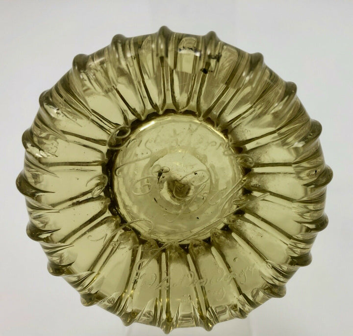 VERRE A VIN AMBRE CRISTALLERIE EMILE GALLE NANCY DECOR FLORAL ART NOUVEAU Z375